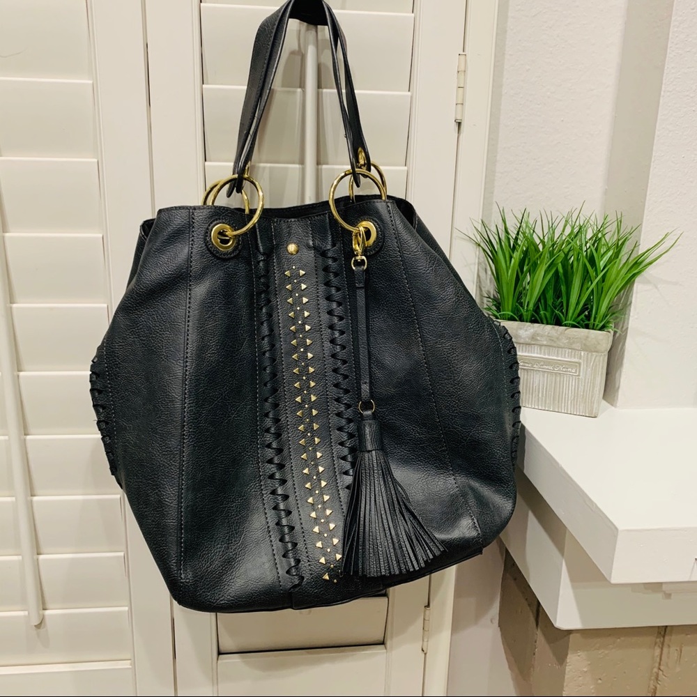 Large Steve Madden hobo purse grey / black